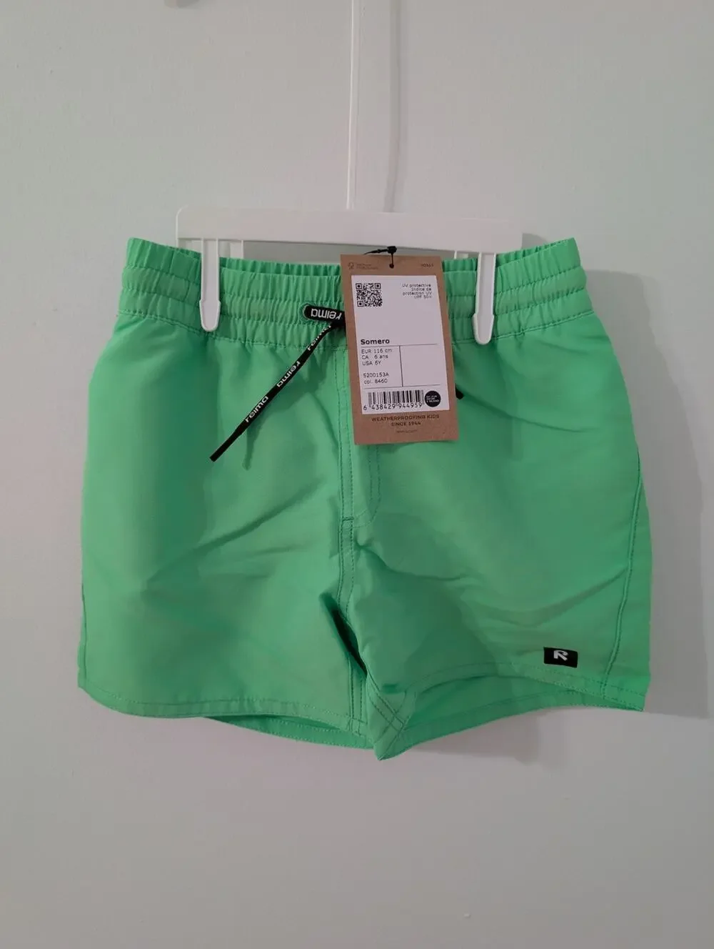 Reima Somero Kids Swim Shorts 6Y Green UPF 50+